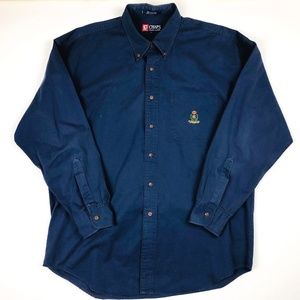 Chaps Navy Blue Casual Button Down Shirt